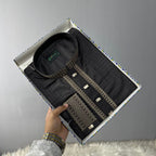 Charcoal Black Premium Bamboo Cotton Panjabi – Onyx Noir - ND LIFESTYLE
