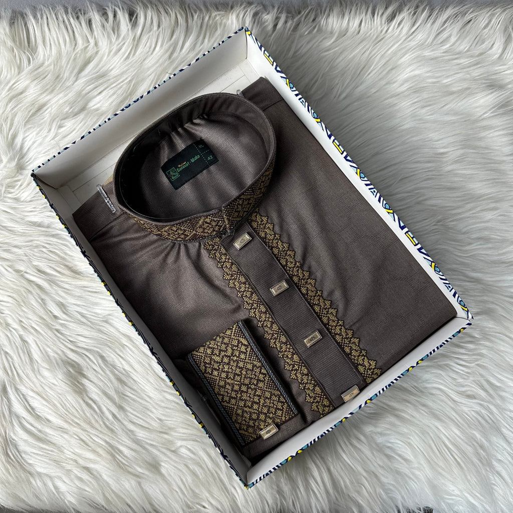 Coffee Bronze Bamboo Cotton Premium Panjabi - ND LIFESTYLE