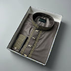 Coffee Bronze Bamboo Cotton Premium Panjabi - ND LIFESTYLE