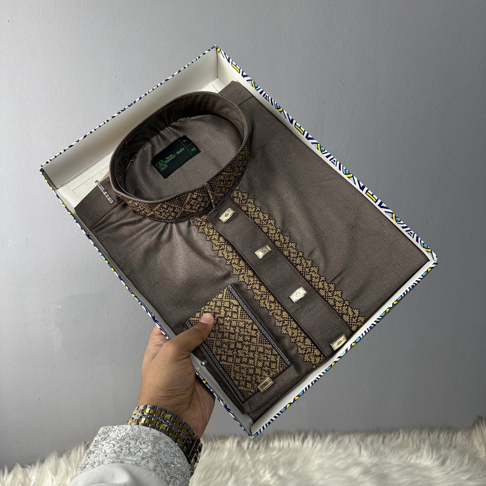 Coffee Bronze Bamboo Cotton Premium Panjabi - ND LIFESTYLE