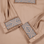 ✨ Elegant Beige Fancy Cotton Panjabi – Premium Embroidery 👑 - MS020 - ND LIFESTYLE