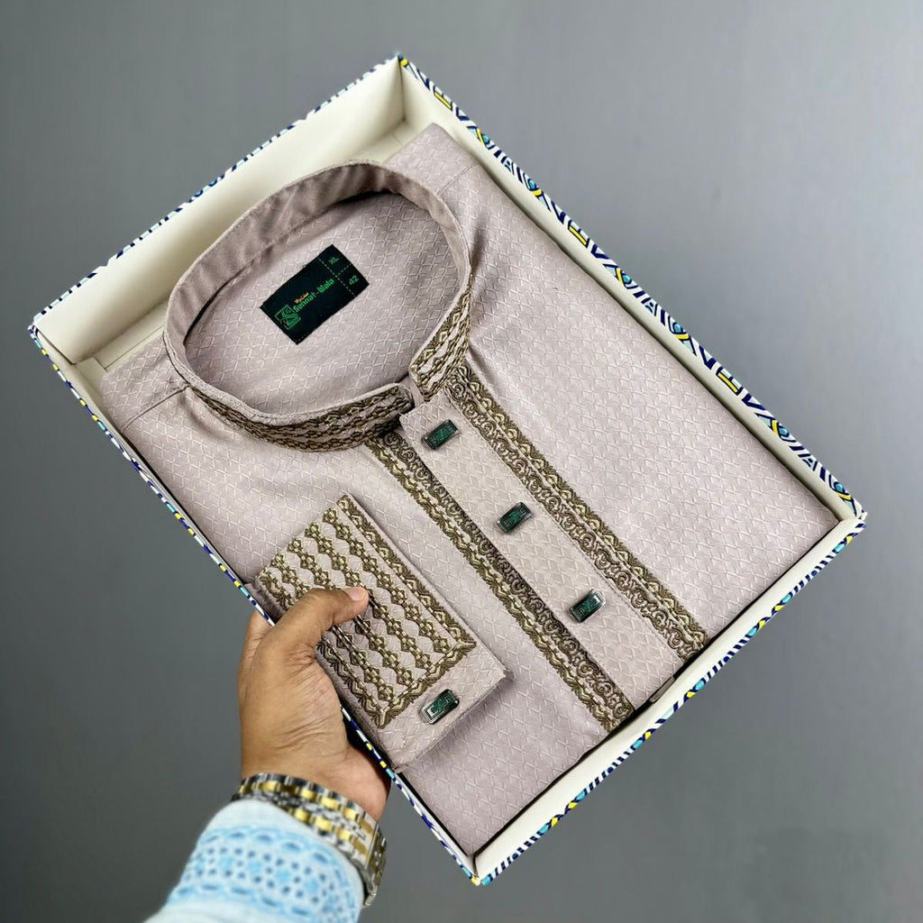 ✨ Elegant Fancy Cotton Panjabi – Royal Embroidery 👑 - MS - ND LIFESTYLE