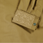 ✨ Elegant Golden Mustard Fancy Cotton Panjabi – Premium Embroidery 👑 - MS025 - ND LIFESTYLE