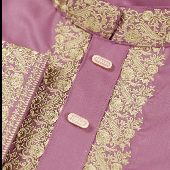 ✨ Elegant Maroon Fancy Cotton Panjabi – Premium Embroidery 👑 - MS027 - ND LIFESTYLE