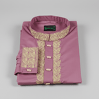 ✨ Elegant Maroon Fancy Cotton Panjabi – Premium Embroidery 👑 - MS027 - ND LIFESTYLE