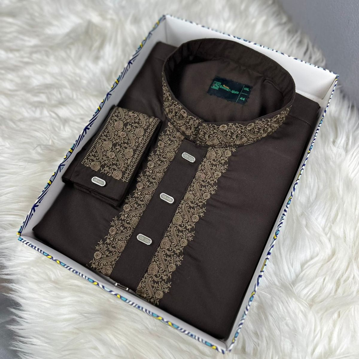 ✨ Elegant Maroon Fancy Cotton Panjabi – Premium Embroidery 👑 - MS030 - ND LIFESTYLE