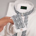 ✨ Elegant White Fancy Cotton Panjabi – Premium Embroidery 👑 - MS021 - ND LIFESTYLE