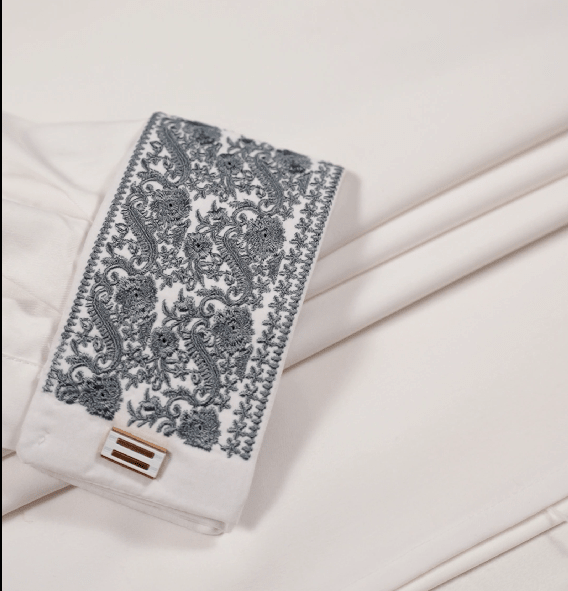 ✨ Elegant White Fancy Cotton Panjabi – Premium Embroidery 👑 - MS021 - ND LIFESTYLE