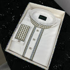 ✨ Elegant White Fancy Cotton Panjabi – Royal Embroidery 👑 - MS - ND LIFESTYLE