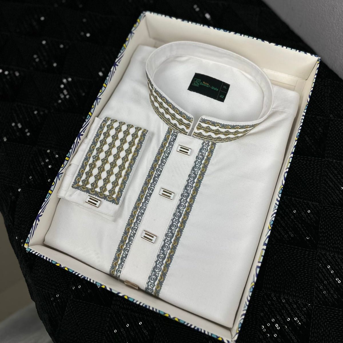 ✨ Elegant White Fancy Cotton Panjabi – Royal Embroidery 👑 - MS - ND LIFESTYLE