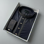 Premium Bamboo Cotton Panjabi – Midnight Spark - ND LIFESTYLE