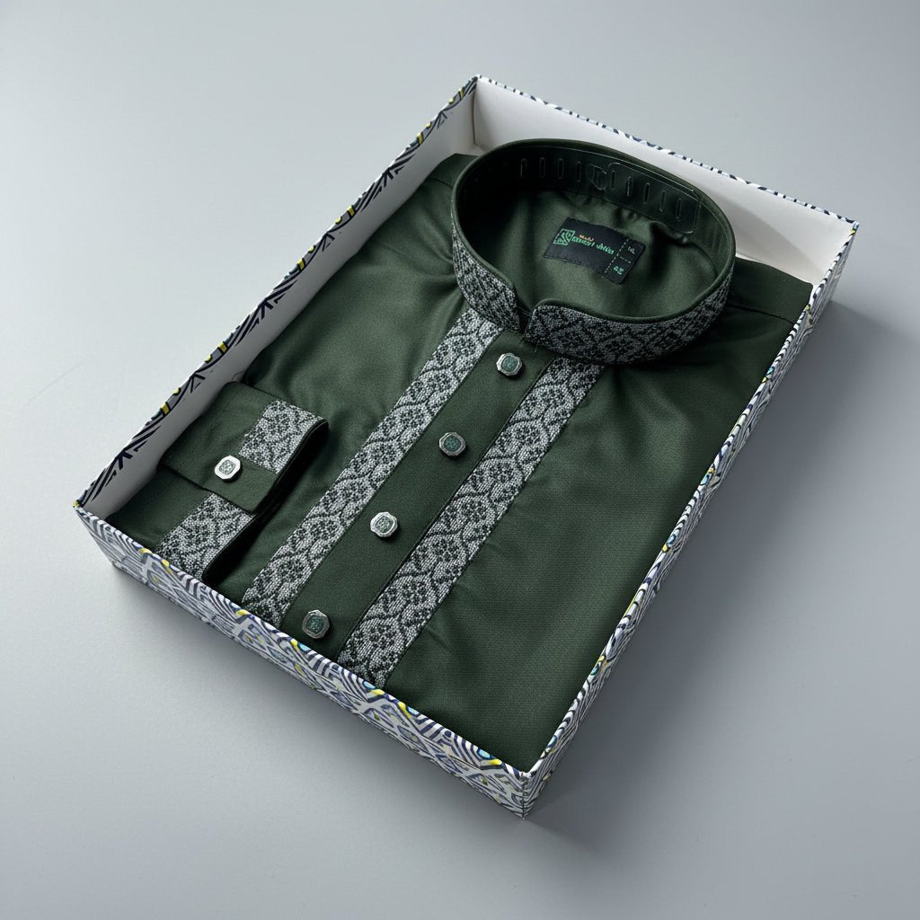 Premium Grace Cotton Panjabi – Emerald Noble - ND LIFESTYLE