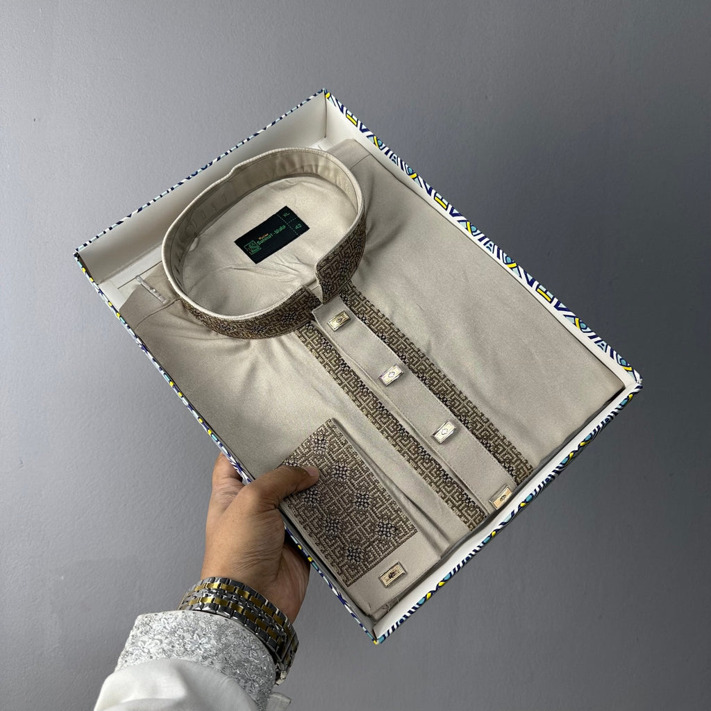 Premium Tensel Cotton Panjabi – Royal Beige - ND LIFESTYLE