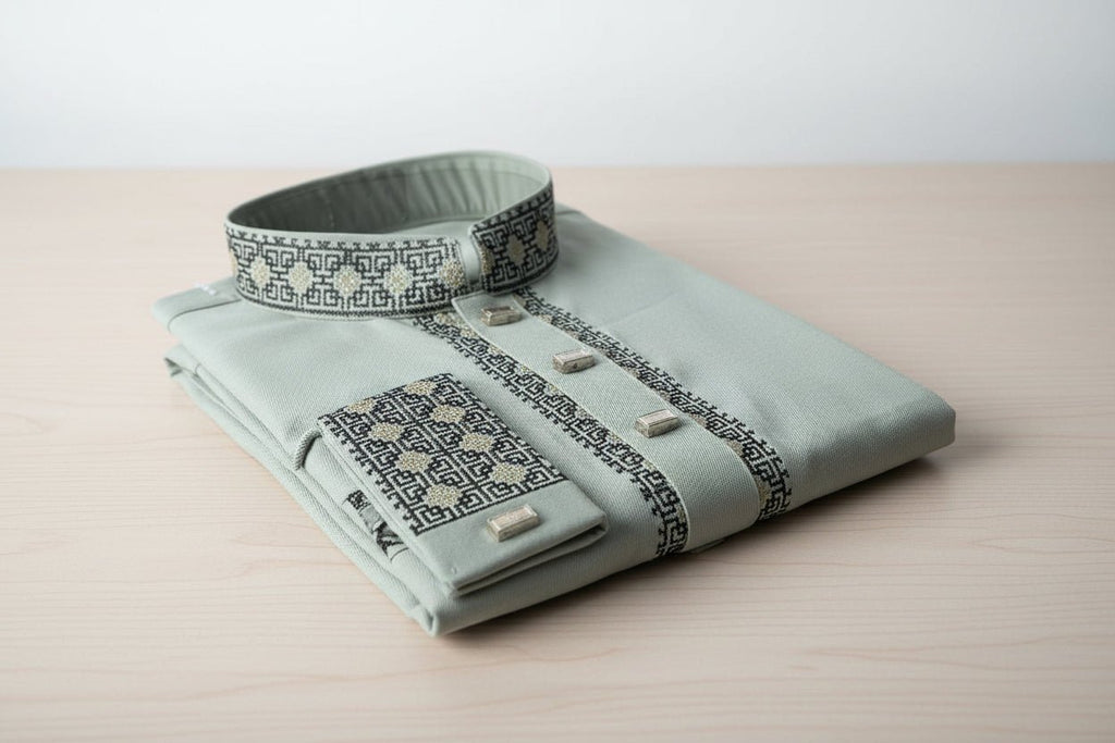 Premium Tensel Cotton Panjabi – Sage Elegance - ND LIFESTYLE