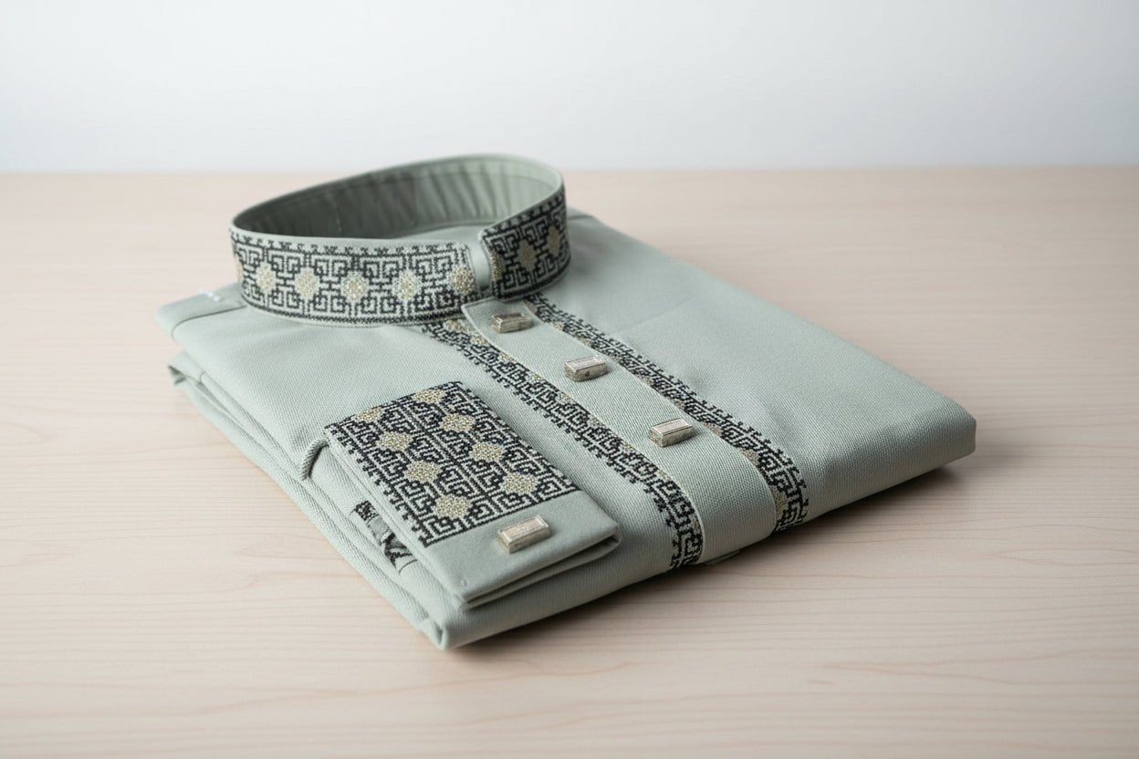 Premium Tensel Cotton Panjabi – Sage Elegance - ND LIFESTYLE