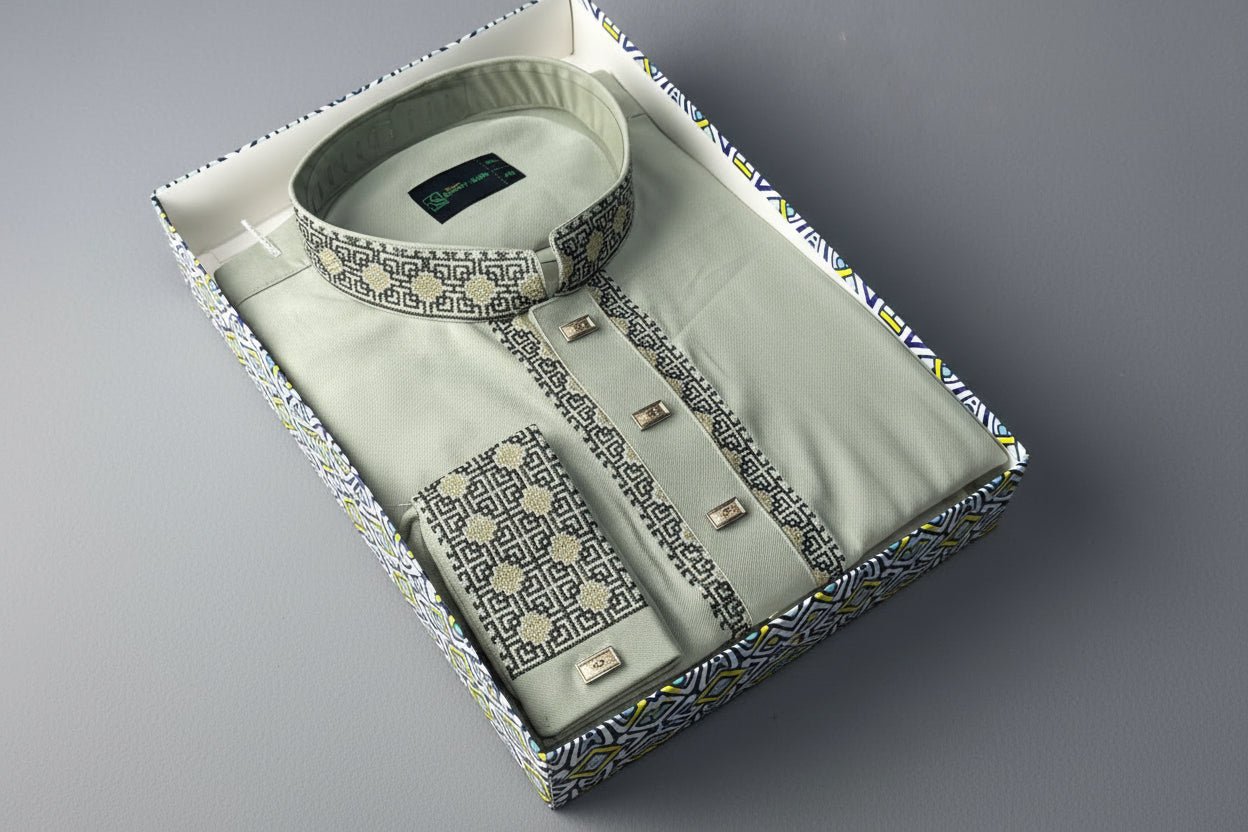 Premium Tensel Cotton Panjabi – Sage Elegance - ND LIFESTYLE