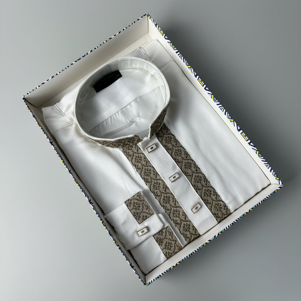 Premium Tensel Cotton Panjabi – white Onyx - ND LIFESTYLE