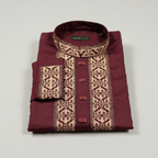 Royal Maroon Fancy Cotton Panjabi - MS18 - ND LIFESTYLE